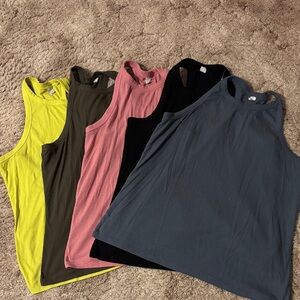 Old Navy Women's Tank Top Bundle- Yellow, Olive, Pink, Black, Blue/Grey